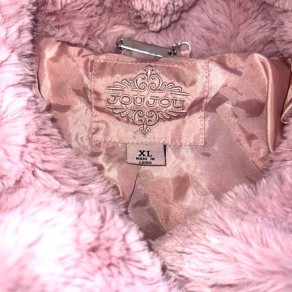Faux fur powder pink waist length jacket xl - Picture 1 of 4